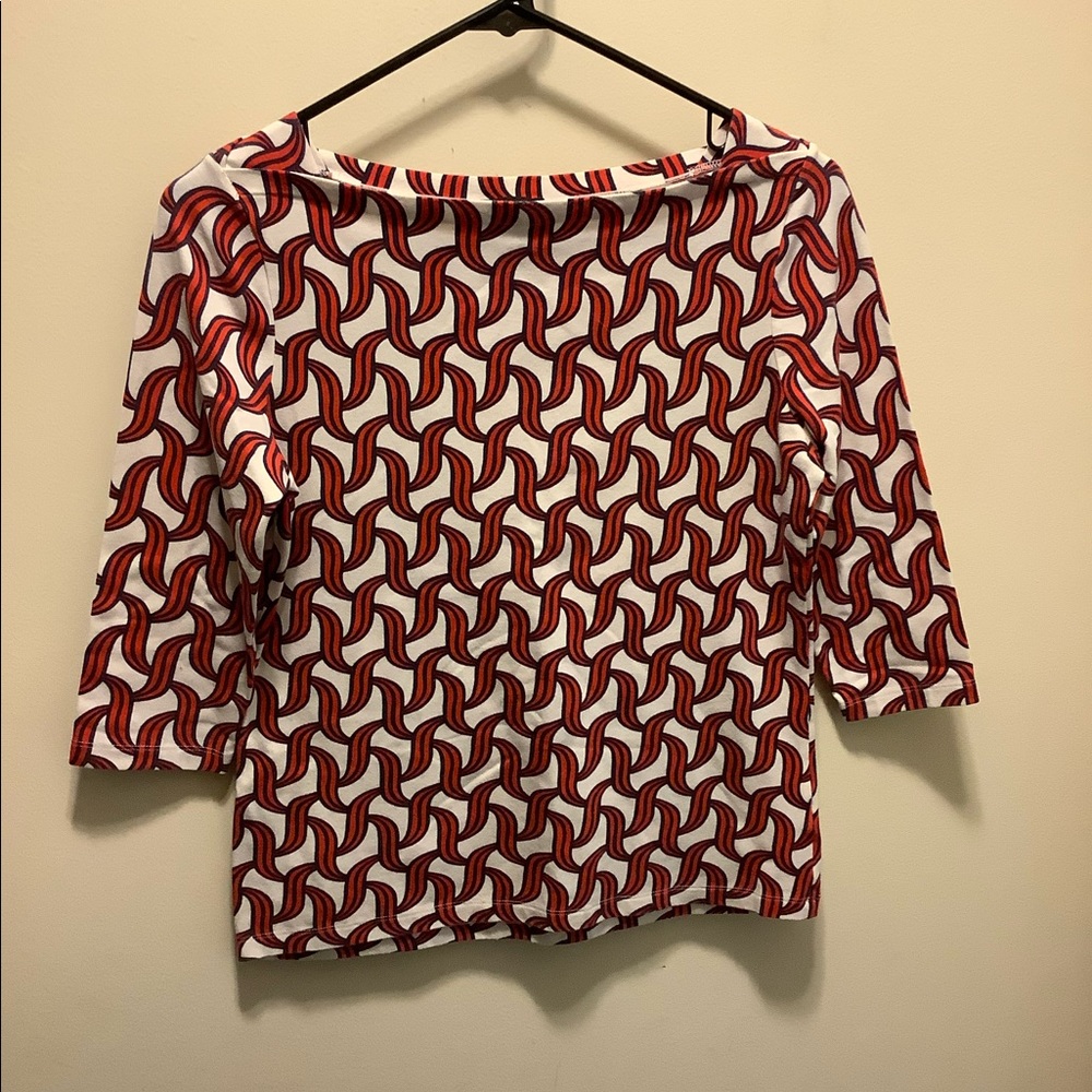 Talbots petite 3/4 sleeve abstract shirt